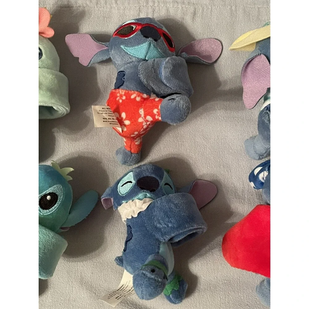 NEW Set‎ of 6 Walt Disney Stitch Cutie Cuff by Bullsitoy Plush Slap Bracelet